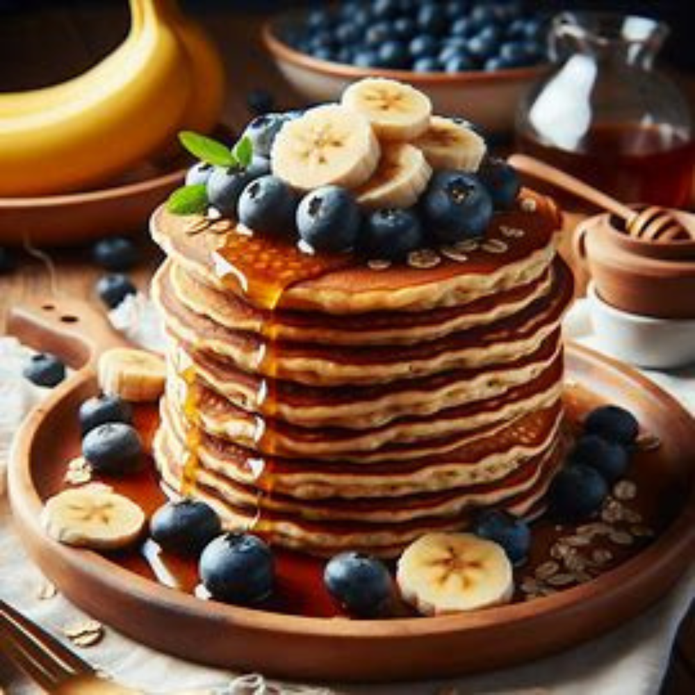 Receita sem açúcar - panquecas de banana e aveia